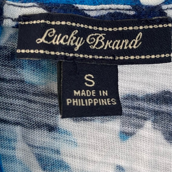 Lucky Brand Women's Batik Garden Dress Blue Floral Size Small - Picture 10 of 10